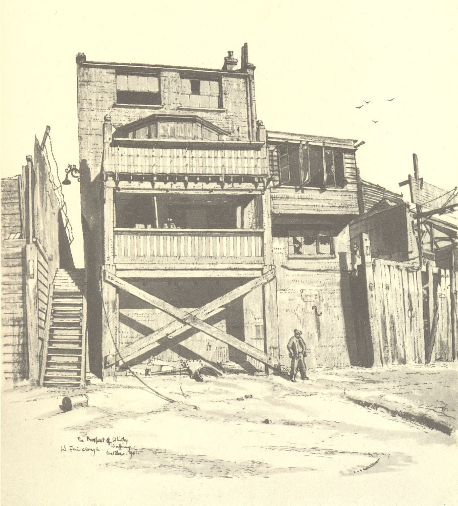 LONDON. The Prospect of Whitby, Wapping Wall, E1 - The Back. W Fairclough 1946